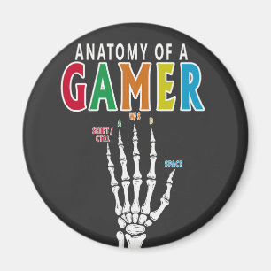 Anatomie eines Gamer Skeleton Hand Funny Magnet