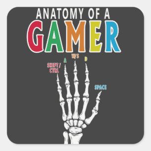 Anatomie eines Gamer Skeleton Hand Funny Sticker