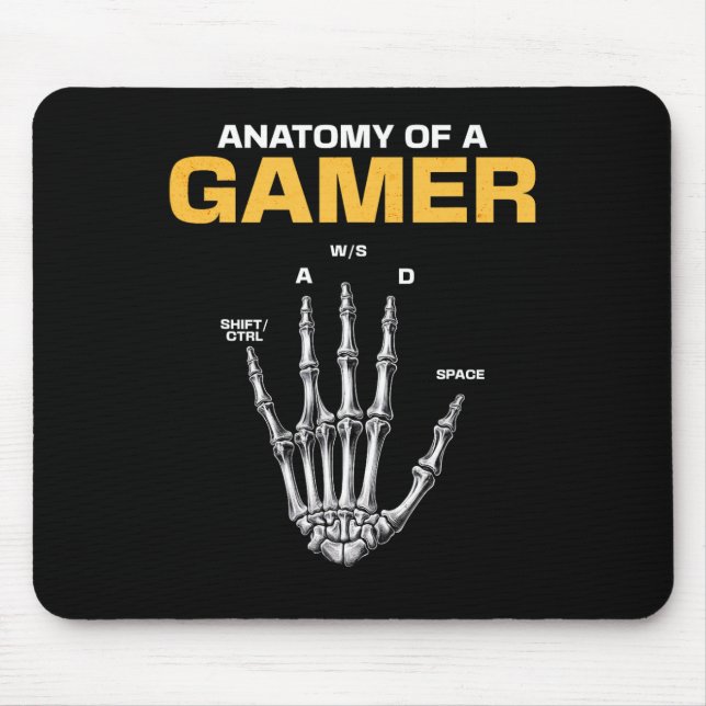 Anatomie eines Gamer Skeleton Hand Funny Video Gam Mousepad (Vorne)
