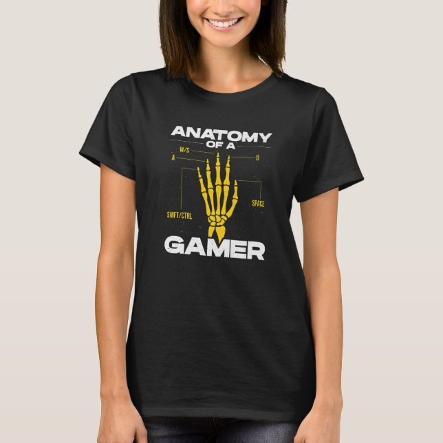Anatomie eines Gamer Video Game Player Gaming PC C T-Shirt (Vorderseite)