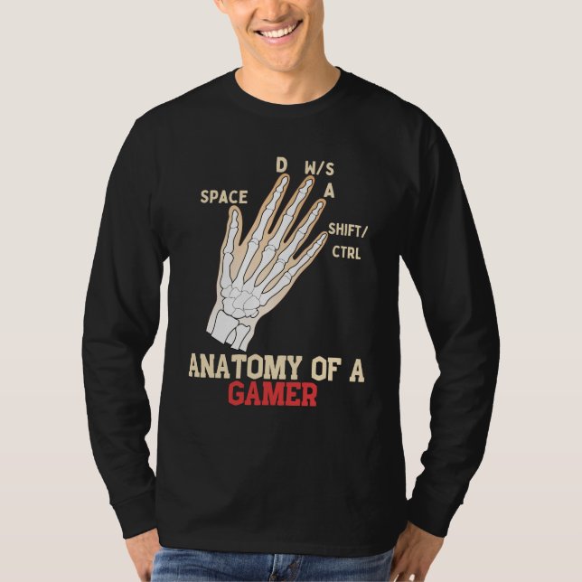 Anatomie eines Gamer-Videospiels T-Shirt (Vorderseite)