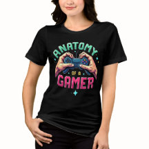 "Anatomie eines Gamers" Vibrant Shirt Design