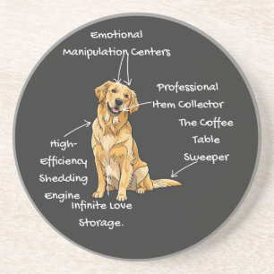 Anatomie eines Golden Retrievers - Lustiges Hunde- Getränkeuntersetzer