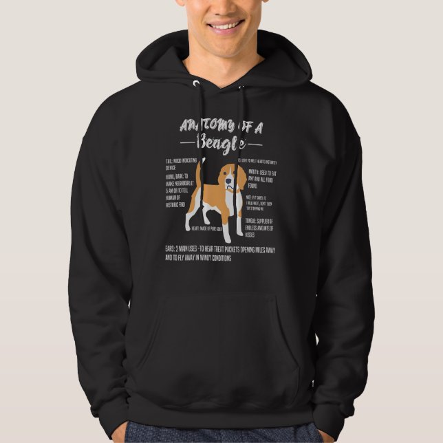 Anatomie eines Hundes eines Beagle Beagle Hoodie (Vorderseite)