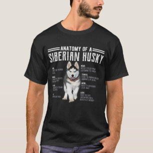 Anatomie eines Husky-Geschenks sibirische Hundelie T-Shirt