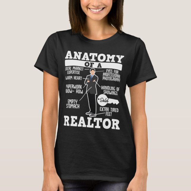 Anatomie eines Immobilien-Funny-Real-Anwesen verka T-Shirt (Vorderseite)