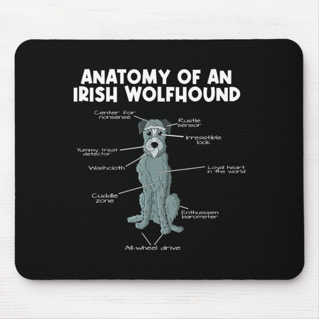 Anatomie eines Irischen Wolfshundes  Mousepad (Vorne)