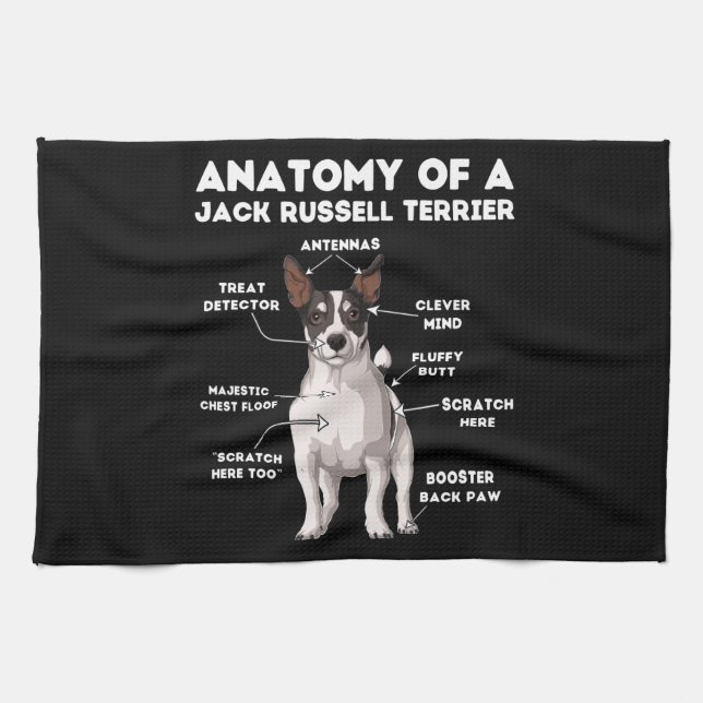 Anatomie eines Jacks Russell Terrier Geschirrtuch (Horizontal)