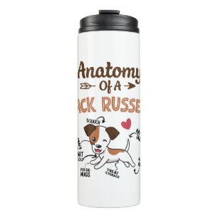 Anatomie eines Jacks Russell Terrier Thermosbecher