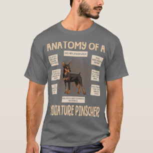 Anatomie eines kleinen Pinscher-Funny-Welpengesche T-Shirt