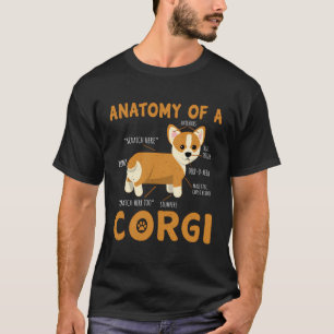 Anatomie eines korgischen Hundes liebt Geschenk fü T-Shirt