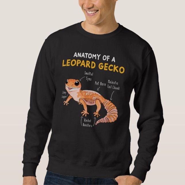 Anatomie eines Leopard Gecko Gecko Mama Reptile Va Sweatshirt (Vorderseite)