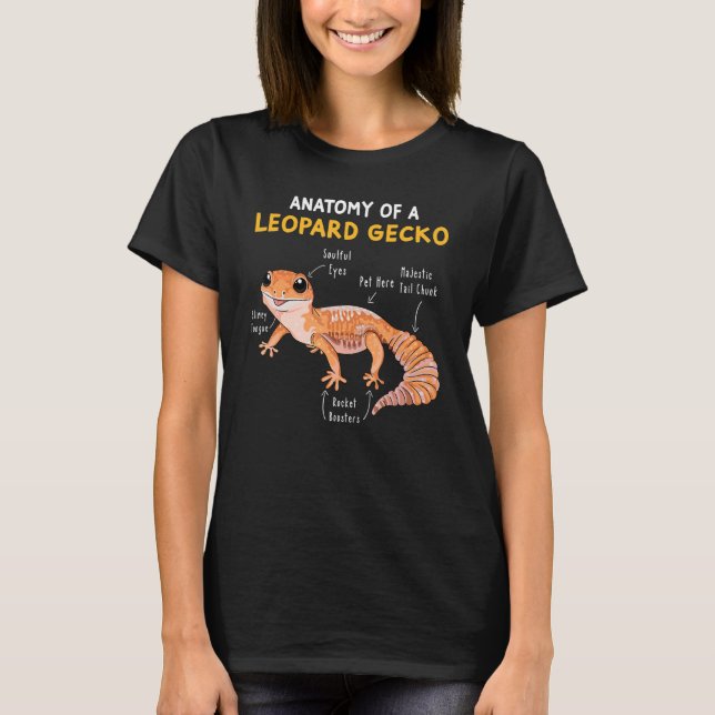 Anatomie eines Leopard Gecko Gecko Mama Reptile Va T-Shirt (Vorderseite)