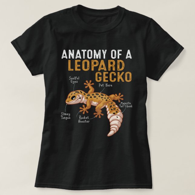 Anatomie eines Leoparden Gecko  T-Shirt (Design vorne)