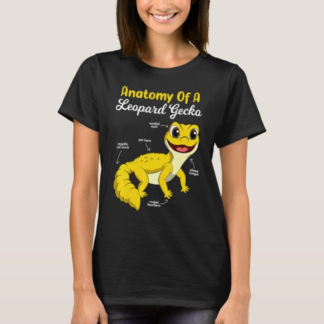 Anatomie eines Leoparden Gecko Tiny Dinosauriers a T-Shirt (Vorderseite)