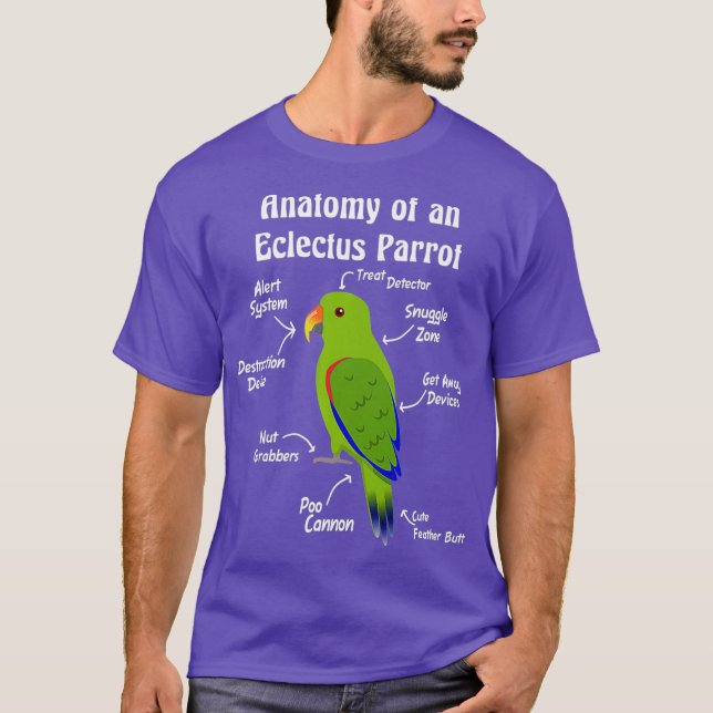 Anatomie eines männlichen Eclectus Parrot Premium T-Shirt (Vorderseite)