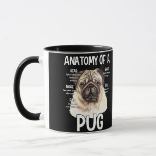 Anatomie eines Mops für Hundeliebhaber Tasse