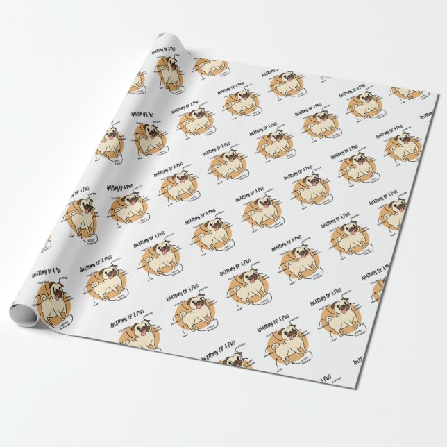 ANATOMIE EINES MOPS GESCHENKPAPIER (Ungerollt)