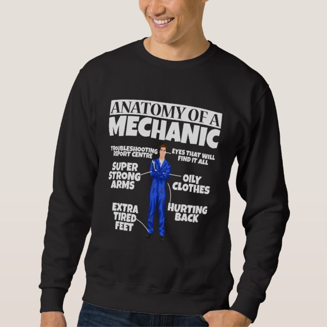 Anatomie eines Motorfahrzeugs mit Dieselmotor Sweatshirt (Vorderseite)