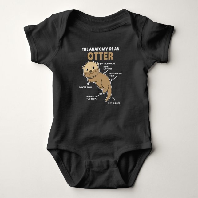 Anatomie eines Otters mit niedlicher Otter Baby Strampler (Vorderseite)