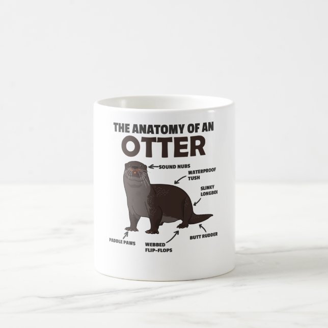 Anatomie eines Otters mit niedlicher Otter Kaffeetasse (Mittel)