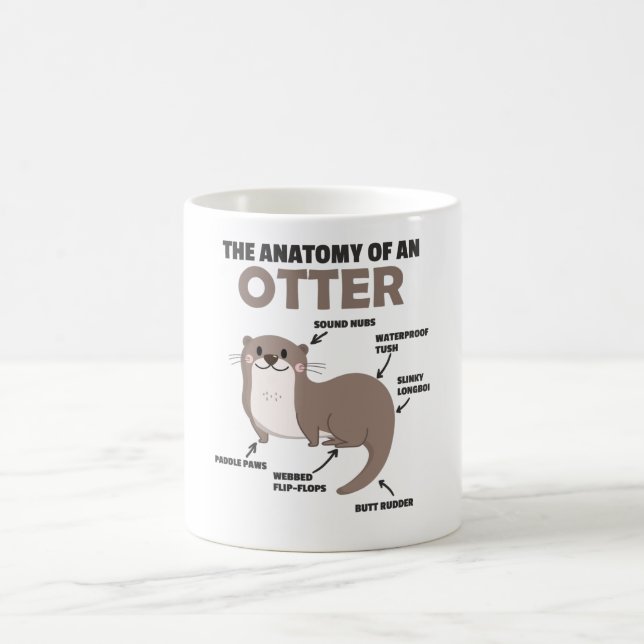 Anatomie eines Otters mit niedlicher Otter Kaffeetasse (Mittel)