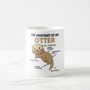 Anatomie eines Otters mit niedlicher Otter Kaffeetasse