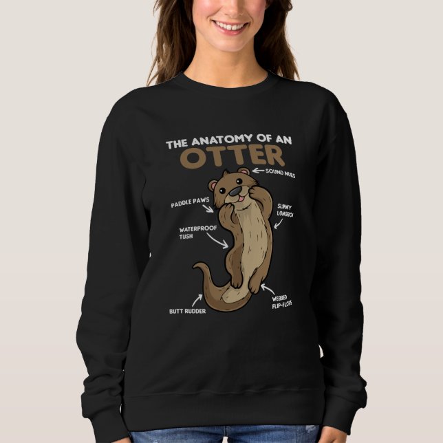Anatomie eines Otters mit niedlicher Otter Sweatshirt (Vorderseite)