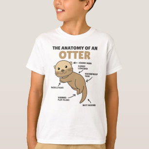 Anatomie eines Otters mit niedlicher Otter T-Shirt