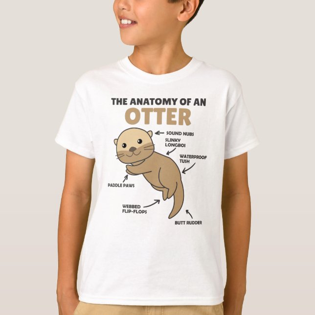 Anatomie eines Otters mit niedlicher Otter T-Shirt (Vorderseite)