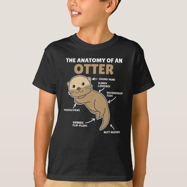 Anatomie eines Otters mit niedlicher Otter T-Shirt (Vorderseite)