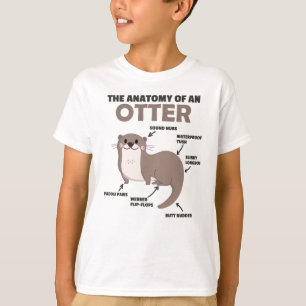 Anatomie eines Otters mit niedlicher Otter T-Shirt