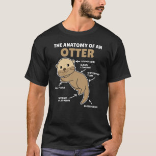 Anatomie eines Otters mit niedlicher Otter T-Shirt