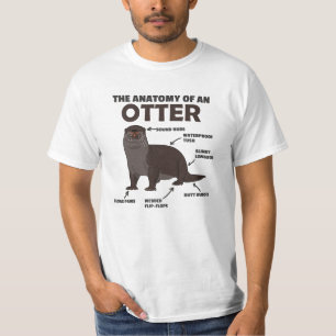 Anatomie eines Otters mit niedlicher Otter T-Shirt