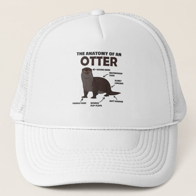 Anatomie eines Otters mit niedlicher Otter Truckerkappe (Vorderseite)