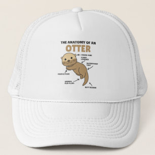 Anatomie eines Otters mit niedlicher Otter Truckerkappe