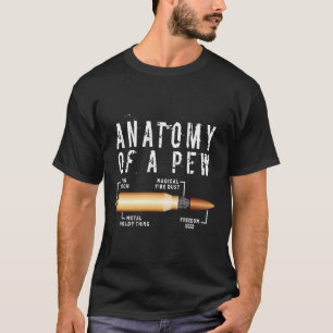 Anatomie eines Pew Funny Bullet Pew Anatomie Profe T-Shirt