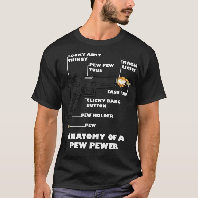 Anatomie eines Pew Pewer Funny 2. Änderung Gun Lov T-Shirt (Vorderseite)