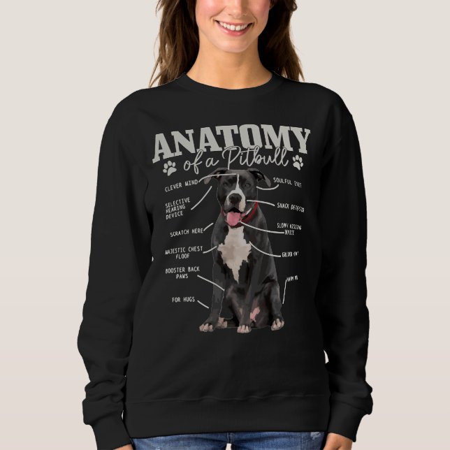 Anatomie eines Pitbull Hundes Niedliche Pitbulle M Sweatshirt (Vorderseite)