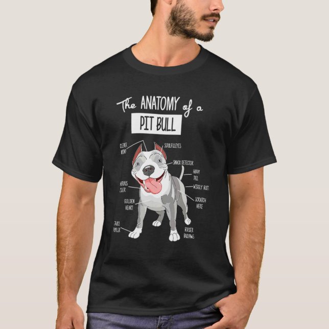 Anatomie eines Pitbull-Hundes T-Shirt (Vorderseite)