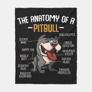 Anatomie eines Pitbull Niedlich Fleecedecke
