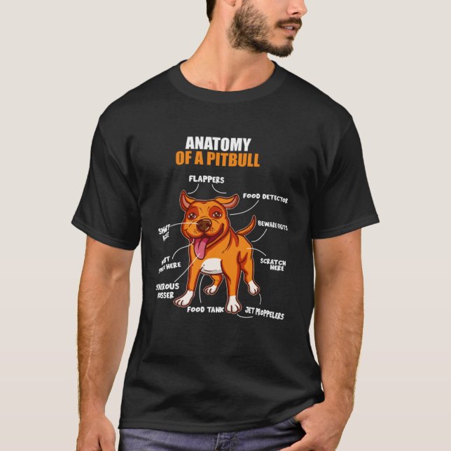 Anatomie eines Pitbull Stafford Bully Bulldog Pit  T-Shirt (Vorderseite)
