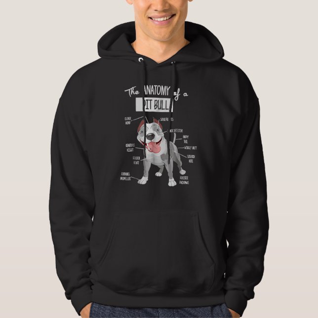 Anatomie eines Pitbullenhundes Hoodie (Vorderseite)