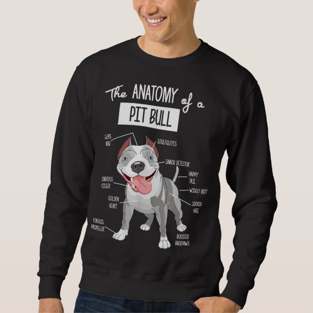 Anatomie eines Pitbullenhundes Sweatshirt (Vorderseite)