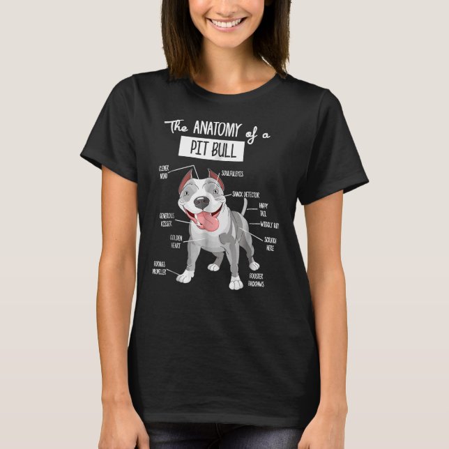 Anatomie eines Pitbullenhundes T-Shirt (Vorderseite)