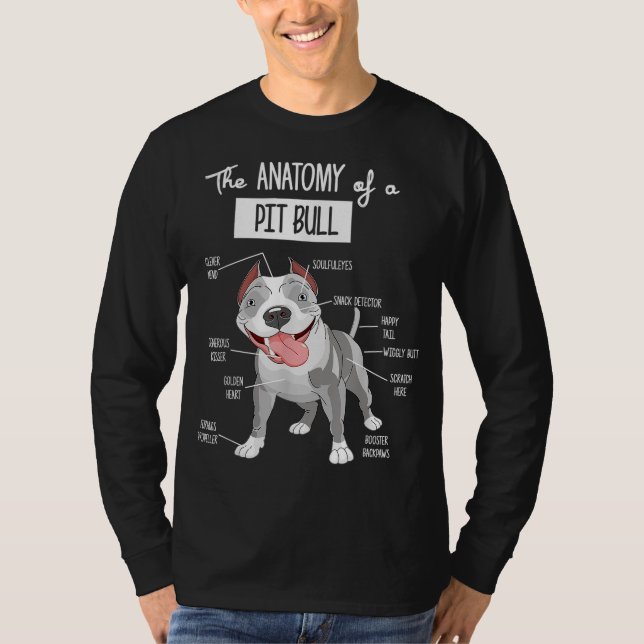 Anatomie eines Pitbullenhundes T-Shirt (Vorderseite)