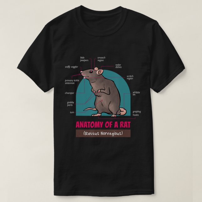 Anatomie eines Rattus-T - Shirt (Design vorne)
