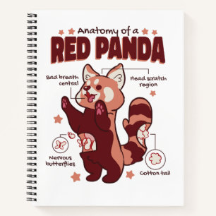 Anatomie eines roten Panda-Tieres Notizbuch