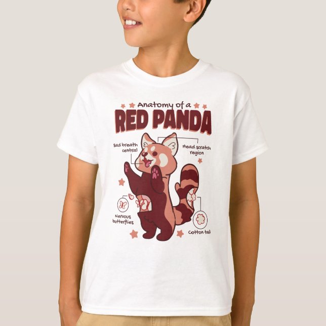 Anatomie eines roten Panda-Tieres T-Shirt (Vorderseite)