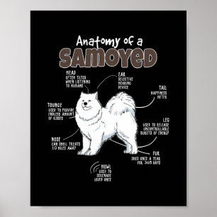 Anatomie eines Samoyed für Mama Papa Lieben Hunde Poster